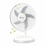 Rico Rechargeable 12" Table Fan | Runtime: 3hr (High) & 10hr (low) | With Built in power bank to charge your phone Type-C Charging | BLDC Motor with 3-Speed Settings |Silent Operation | Portable