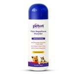 Petvit Anti tick powder for dogs | Natural Fleas and Ticks Remover for Dogs | Tick and Flea Prevention - 1 Pack