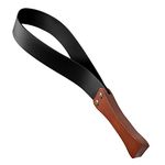 ACTIMED Leather Paddle with Non-Slip Wooden Handle, Riding Crop for Horses, Aid for Horse Training, 48 cm / 19 Inch Riding Crop