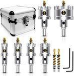 ASNOMY 8PCS TCT Hole Saw Kit for Hard Metal, 3/4"-2" Inch Tungsten Carbide Tipped Hole Saw Set, Heavy Duty Hole Cutter for Metal, Stainless Steel, Iron, Wood, Plastic