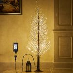 Fudios Lighted Alpine Tree Brown Willow 6FT 810 LED Fairy Lights,Artificial Winter Twig Trees Plug in for Christmas Indoor Outdoor Home Decoration