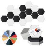 Mollywell High Density Acoustic Panel - Self Adhesive Hexagonal Sound Proof Foam Wall Panels - 14"X12"X0.4" Sound Dampening Sticker - Eco Friendly Soundproof Wallpaper,16 Pack Black White