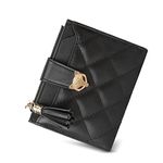 FOXLOVER Womens Leather Wallet Small RFID Blocking Card Holder Wallet with Zipper Coin Pocket for Christmas Gifts, black1, Fashion