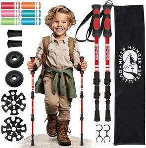 Kids Hiking Poles, Kids Walking Stick, Hiking Poles for Kids, Outdoor Gifts for Kids, Hiking Sticks for Kids, Kids Trekking Poles for Hiking, Kids Hiking Stick, Kids Hiking Gear - Red