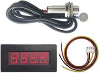 DIGITEN 4 Digital Red LED Tachometer RPM Speed Meter + Hall Proximity Switch Magnet Sensor NPN for Lathe Conveyor Belt