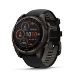 Garmin fēnix 8 – 47 mm, Solar, Sapphire, Premium Multisport GPS Smartwatch, Long-Lasting Battery Life, Dive-Rated, Built-in LED Flashlight, Carbon Gray DLC Titanium with Pebble Gray Band