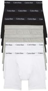 Calvin Klein Men's Cotton Stretch 7-Pack Boxer Brief, 3 Black, 2 Grey Heather, 2 White, Small