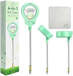 CUBETA 2024 Upgraded Soil Moisture Meter for Plants, Soil pH Meter, 4-in-1 Soil Tester for Light/Moisture/pH/Fertility, Plant Water Meter for Garden, Lawn, Farm, Indoor & Outdoor (Green)