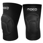 MoKo Knee Brace Support, Protective Volleyball Knee Pads, Professional Thick Sponge Compression Knee Sleeves for Dance Basketball Knee Pad for Workout Fit Men Women Youth, Extra Large Size, Black