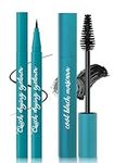 Black Mascara and Eyeliner set,4D Mascara with Liquid Eyeliner Kit,Waterproof,Sweat-Proof,Smudge-Proof,Quick Drying Perfect Eyes Makeup Set