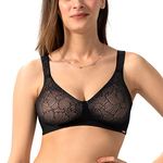 Amante Non Padded Wirefree Super Support Minimiser T-Shirt Bra Black