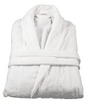 House of Emily Women's Men's 100% Turkish Cotton 400gsm Terry Towelling Shawl Collar Bathrobe Dressing Gown (Medium - Chest Size 45" - 48" | Length 50", White)