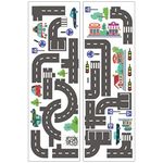 Toddmomy 2 Sheets Car Track Stickers Car Truck Tractor Road Stickers Removable Wall Kids Playroom Wall Decals Truck Stickers for Kids Car Tape Wall Sticker Paper Suitcase Child Car Stickers