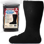 IMPRESA [2 Pairs] Thermal Wool Extra Wide Socks for Swollen Feet - 30'' Stretch Wide Calves Socks for Swollen Legs - Lymphedema Products & Edema- Bariatric Compression Socks Men & Women, One Size XXL