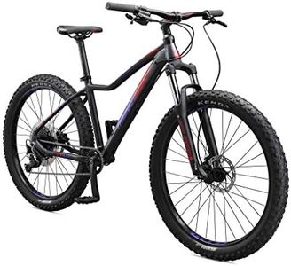 Mongoose Tyax Comp Adult Mountain Bike, 27.5-inch Wheels, Tectonic T2 Aluminum Frame, Rigid Hardtail, Hydraulic Disc Brakes, Womens Small Frame, Black