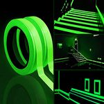 Aipaide 2PCS Luminous Tape, 10m x 10mm Glow in Dark Waterproof Fluorescent Adhesive Warning Tape for Stairs Stage Supplies Decoration (Green Light)