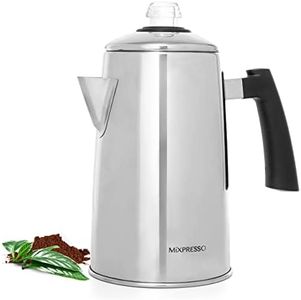 Mixpresso Stainless Steel Stovetop Coffee Percolator, Percolator Coffee Pot, Excellent As Camping Coffee Pot, 52 oz 12 Cup Stainless Steel Coffee Percolator Camping Coffee Makers.