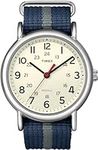 Timex Unisex Special Weekender Slip Through Quartz with Off-White Dial Analogue Display and Blue Nylon Slip Strap T2N654