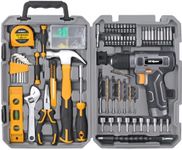 Hi-Spec Tool Kit with 8V Cordless Drill Set with Toolbox for Home DIY