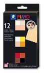 STAEDTLER 8073 C12-1 FIMO Professional Doll Art Oven-Hardening Modelling Clay - Assorted Colours (12 x 25 g Half-Blocks)