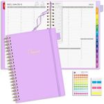 EMSHOI 2025 Appointment Book 8.5 x 11, 30-Minute, A4 Weekly and Monthly Planner, Daily Hourly Planner, Spiral, PVC Cover, Note Pages, Monthly Tabs, Purple (Note: Wed was misspelled as Web)