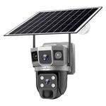 Active Pixel 4G Dual Camera 4mp+4mp Lens Solar Powered | 4G SIM | IP66 Waterproof | 2-Way Audio | (G5) Outdoor Surveillance for Agriculture,Construction Site,Farm,Garden etc (Solar Dual Lens)