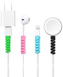 FASTX? Spiral Charger and USB Cable Protector for i-Phone, Lightning, Android, Smartphones, Earphones. Multipurpose Spring Style Silicone Cable Protector Mix Colors (Cable Protector)