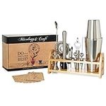 Mixology & Craft Bartender Kit - Stainless Steel Cocktail Making Set w/Bar Stand & Boston Shaker