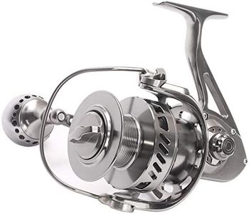 CNC Full Metal Spinning Fishing Reel Powerful Saltwater Reel 30kg or 66lbs Long Cast Big Game Boat Fishing 12 Stainless Steel Ball Bearings Size 6000 22lbs - 274yards