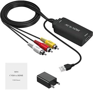 Hdiwousp AV to HDMI 1080P Composite CVBS Video Audio Converter Adapter with HDMI Cable Supporting PAL/NTSC Compatible for PC Laptop Xbox PS4 PS3 TV STB VHS VCR Camera DVD