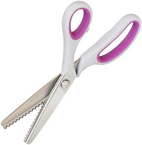 Long Ying Strong and Sharp Pinking Shears for Fabric cutting Soft Grip Right and Left Handed Pinking Shears 9.2inch (Serrated 5mm)