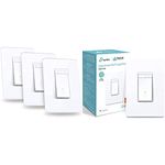 Kasa Smart Single Pole Dimmer Switch by TP-Link (HS220P3 + HS220) - 2.4GHz Wi-Fi Connection Required, Dimmer Light Switches for LED Lights, Works with Alexa and Google Home, UL Certified, 4-Pack