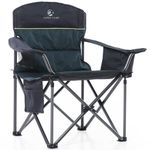 ALPHA CAMP Camping Chair Folding Camp Chair for Adults Oversized Heavy Duty Camping Chair Support 450 LBS Padded Camping Chair for Adults with Carry Bag and Cooler Bag Portable for Outdoor(Green)