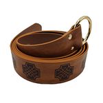 Medieval Embossed PU Leather O Ring Belt, Robe Tunic Waist Belts, Pirate Belt, History Repeats Costume Belt, Retro Renaissance Knight Belt for Viking Cosplay Costume Accessories (Light brown)