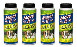 Move It Cat & Dog Garden Repellent Granules, 240g – 100% Natural, Non-Toxic Outdoor Pet Deterrent for Flowerbeds, Lawns, Patios & Driveways – Easy to Sprinkle (4PCS)