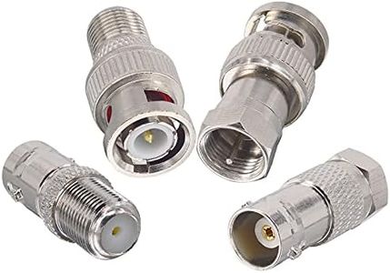 Boobrie 4PCS F Type to BNC Connector Kit F to BNC Male/Female to F Male/Female Converter BNC to F RG6 RF Coax Connector for CCTV Video Application Radio Antenna RG11/ RG6/RG59/RG58/SDI/HD SDI