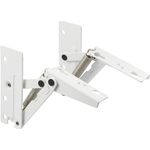 Gedotec Spring Hinge for High Cabinet Doors, Cupboard, Kitchen Cabinet | Swivel Angle Closure at 75 and 90 Degrees | Invisible Automatic Steel Shock Absorber | White - 1 Pair