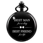 ManChDa Mens Womens Quartz Personalized Pocket Watch Engraved Engraving Customized with Chain Gift Box Gift for Husband Dad Groomsmand Bestman