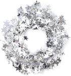 KROGER -Star Garland Tinsel Star Brace Wire Garland for Christmas Tree Holiday Decor Ornaments Party Accessory Decorations Silver