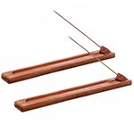 RE RELIURE 2 Packs Wood Incense Holder for Sticks with Adjustable Angle, Incense Stick Holder with Ash Catcher,Stick Incense Burner,9.8 Inches