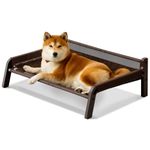 MEWOOFUN Raised Outdoor Dog Bed, Cooling Elevated Dog Beds with Mesh, Removable Washable Cover with Anti-Slip Bottom, Dog Sun Lounger, Pet Sofa Bed for Large Medium (XL, Brown)