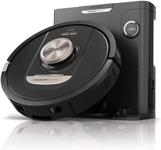 Shark PowerDetect Self-Empty Robot Vacuum Cleaner with 3D & LiDAR Navigation, Anti-Allergen & Anti-Odour Base, NeverStuck Obstacle Bypass, Carpets, Hard Floor & Pet Hair, WiFi/App/Alexa Black
