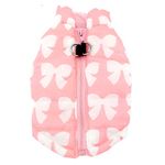 SMALLLEE_LUCKY_STORE Small Dog Cat Winter Coat Harness Jacket with D-ring Boy Girl Pet Puppy Comfort Padded Bomber Vest No Pull Chihuahua Clothes Pink Bows XS