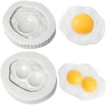 ONNPNN 2 Pieces Poached Egg Silicone Mold, Double Yolk Eggs Soap Molds, Creative Simulation Fried Egg Resin Molds, Egg-Shape Handmade Aromas Candle Wax Mould, Chocolate Home Ornaments Making Tools