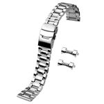 Juntan Stainless Steel Watch Strap 22mm Curved End Straight End for Men Women Metal Watch Bands Straps Quick Release Replacement Bracelet with Double Folding Buckle Silver