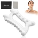 Ceramic Gua Sha Massage Tool, Advanced Face&Body Gua Sha Tools Skin Care for Women Men, Korean GuaSha Facial Tools (Dual Row of Massage)
