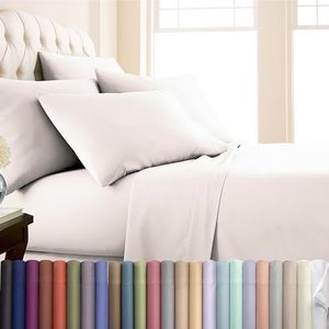 Southshore Fine Living, Inc. 7-Piece Split King Sheets Set for Adjustable Bed, 16-Inch Deep Pocket, Wrinkle-Free, Microfiber Bedsheets, Fade Resistant Luxury Sheet Set Split King Size - Natural Beige
