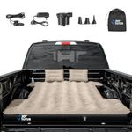 JOYTUTUS Truck Bed Air Mattress for 6-6.5Ft, Full Size Inflatable Air Mattress Short Truck Beds for Outdoor Camping, Truck Tent Accessories with Pump, Carry Bag & Cup Holder & Cavity Design