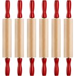 Mini Rolling Pin 7.5 Inch Kids Rolling Pin - (Pack of 6) Set for Play Dough Accessories Small Rolling Pin For Dough - Wood Kids Rolling Pins with Handles for Fools, Accessories