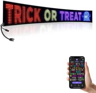 Large Programmable Indoor Windows LED Signs, P10 Resolution LED Sign,Bluetooth APP, for Cars Business Bars Gaming Rooms Restaurants Festivals (77"x 8")